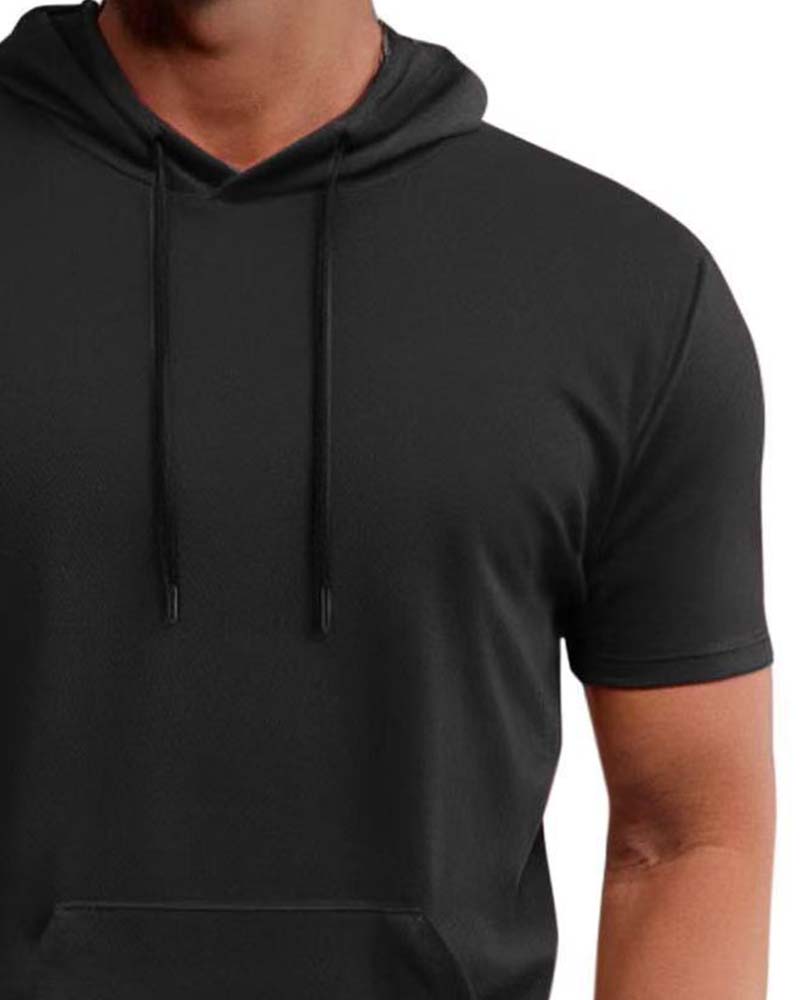 T-Shirt Hoodie Snabbtorka Kort Ärm