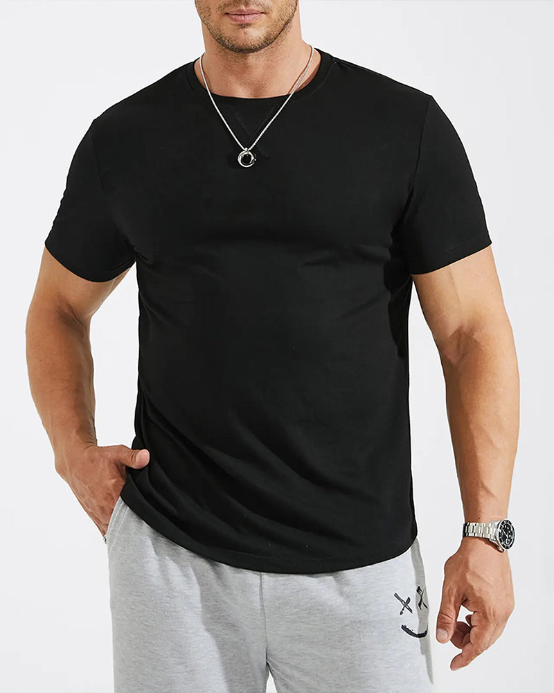 HERRE T-SHIRT ENFÄRGAD KORTHULSA