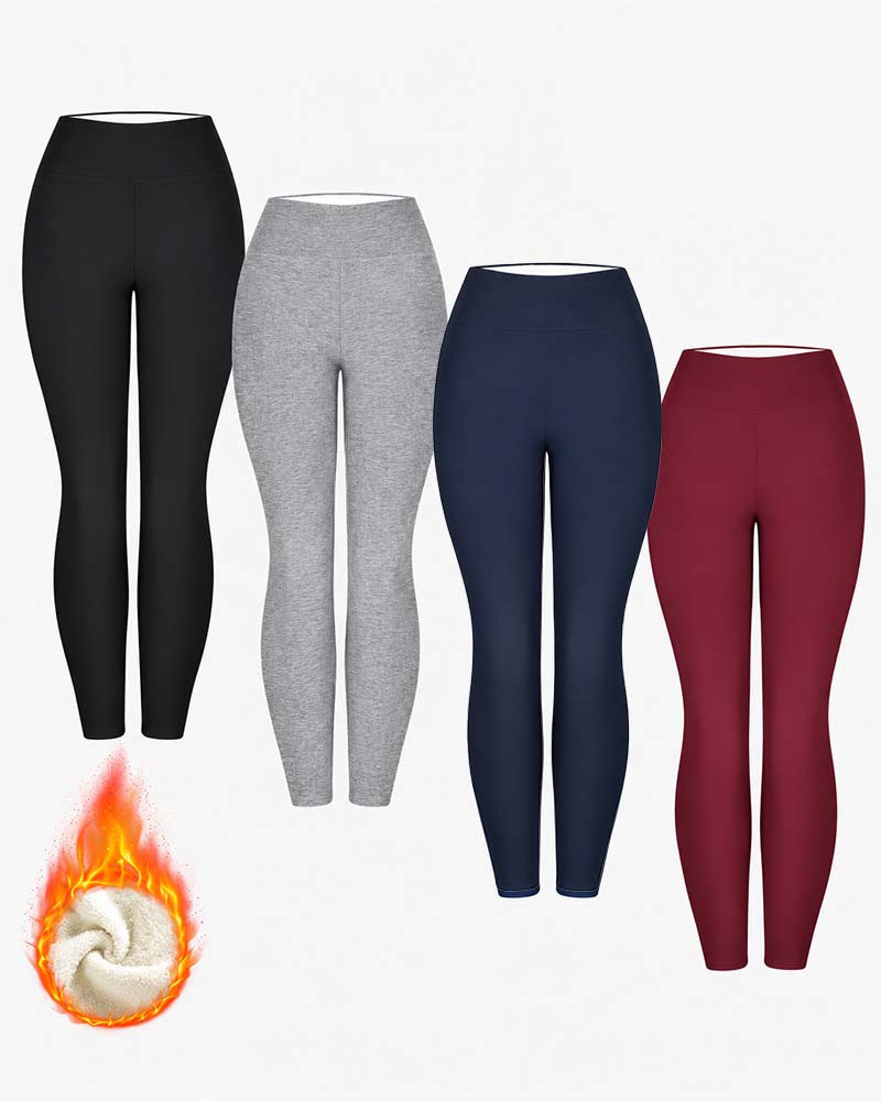 Vinter Tjock Hög Midja Varma Leggings Yogabyxor