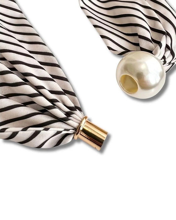 Halsband Lång Pärlprydd Silke