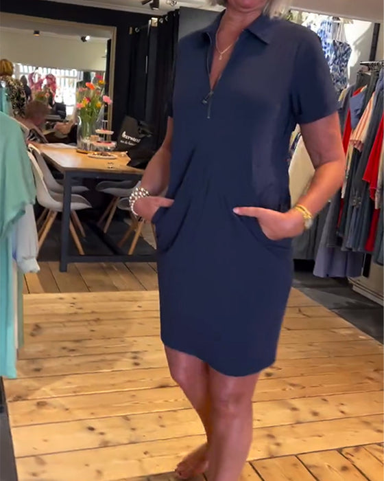 Klänning Krageblad Blixtlås