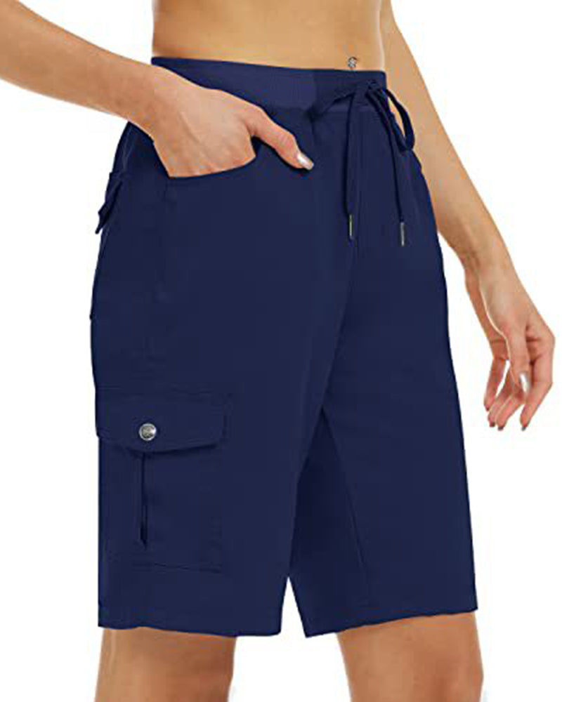 Kvinnors Shorts Snabbtorkande Cargoshorts Med Fickor