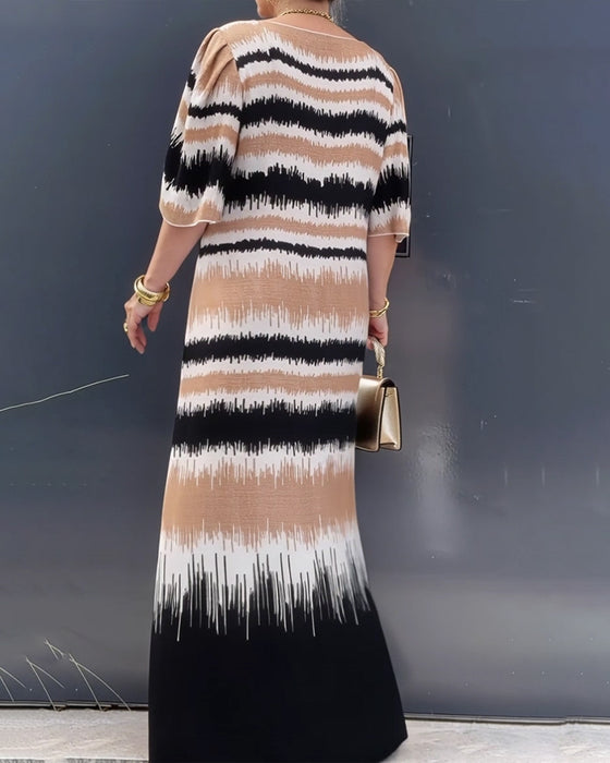 Klänning Gradient Tryck GOLVLÅNG