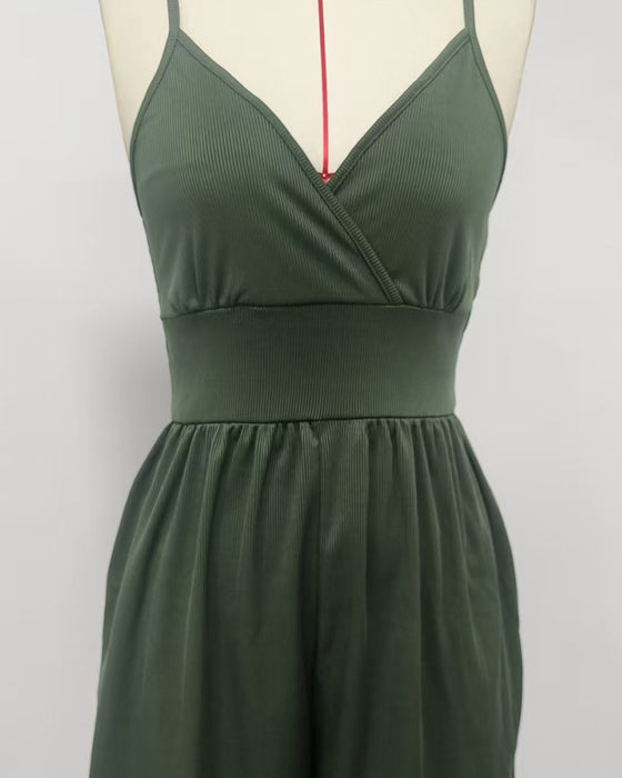 Enfärgad Avslappnad Jumpsuit
