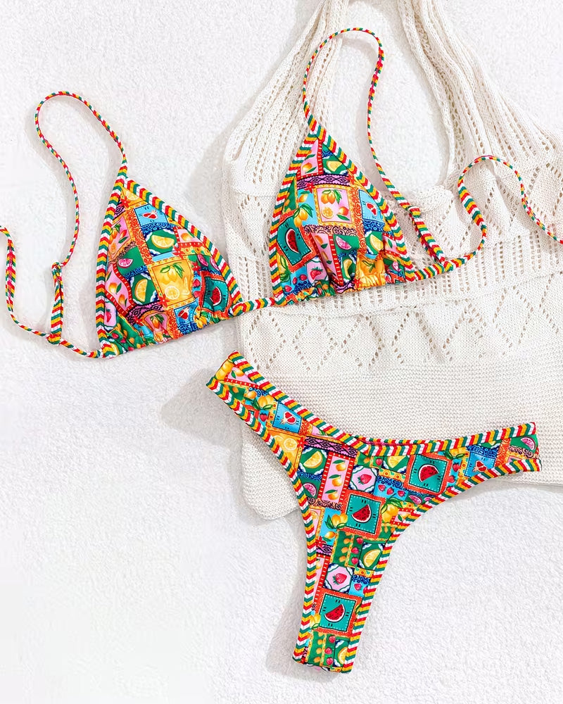 Bikini Sexig Frukt Mönster