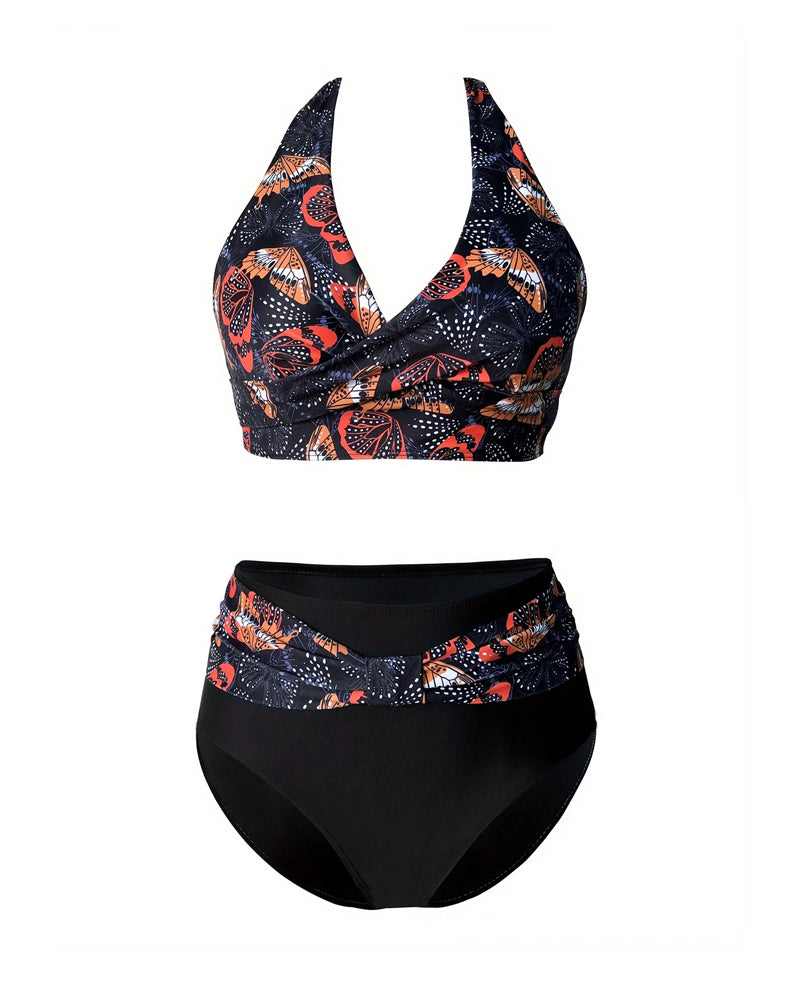 Bikini Fjärilsmönster Halsrem