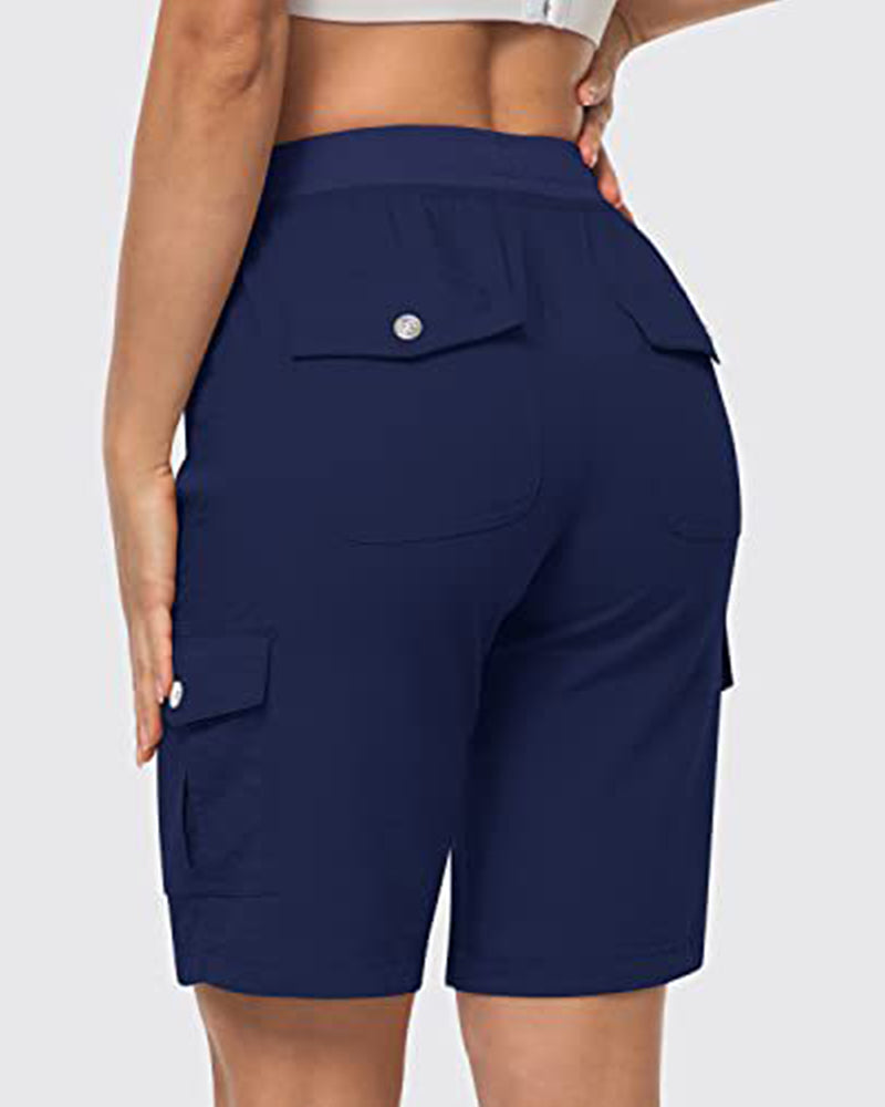 Kvinnors Shorts Snabbtorkande Cargoshorts Med Fickor