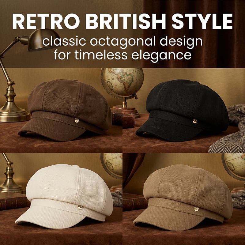 Brittisk Stil Newsboy-Keps
