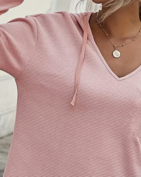 Blus V-Hals Hoodie Oregelbunden