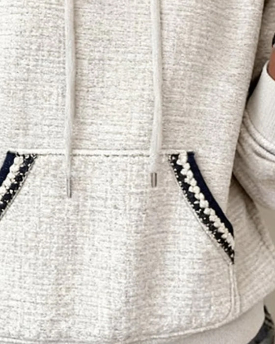 Huvtröja Avslappnad Kontrastfärg