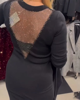 Klänning Meshinslag Rygglös Bodycon