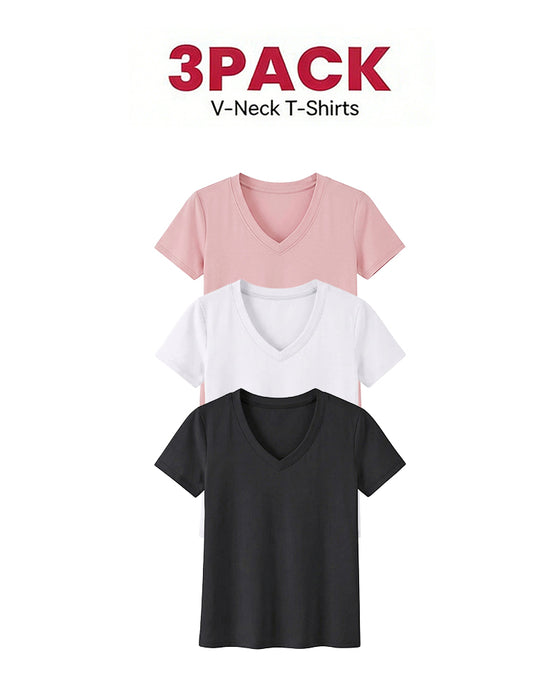 1/3-Pack Bekväma Basic T-Shirts För Kvinnor