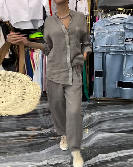 Kostym Ståkrage Ficka Avslappnad