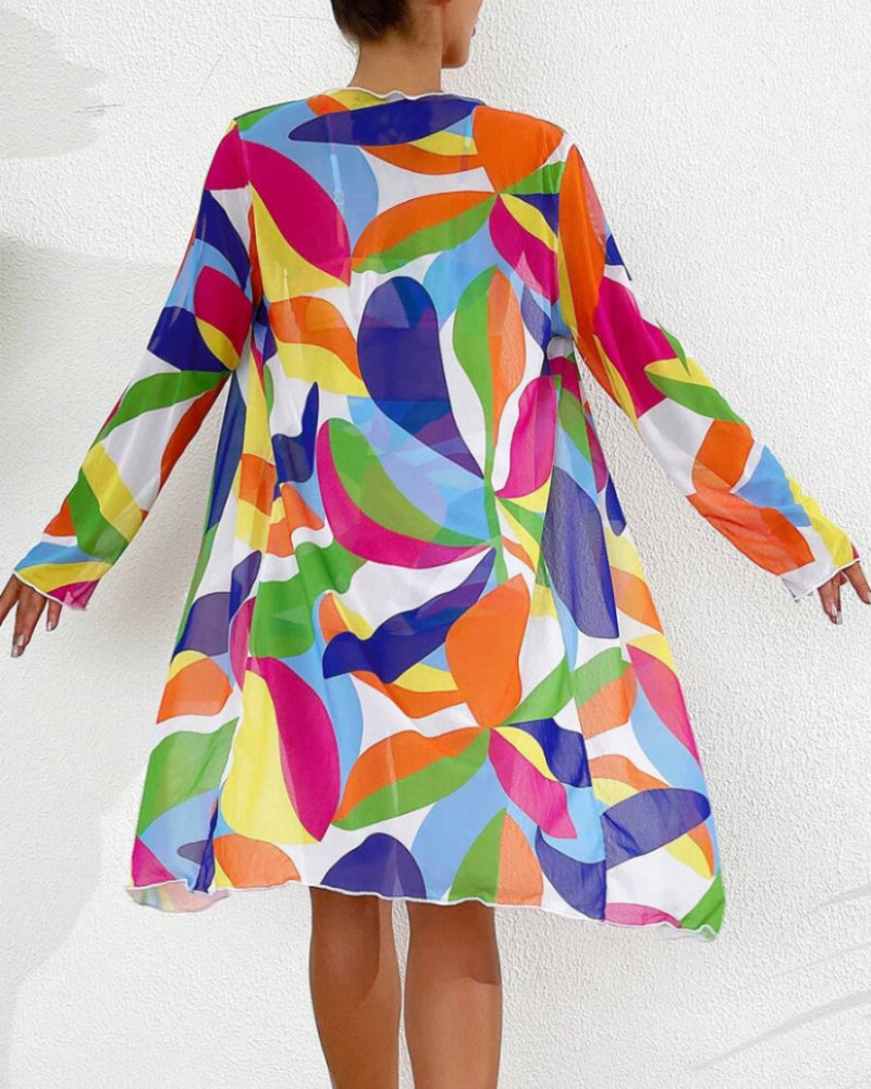 Baddräkt Färgglad Tre-delad