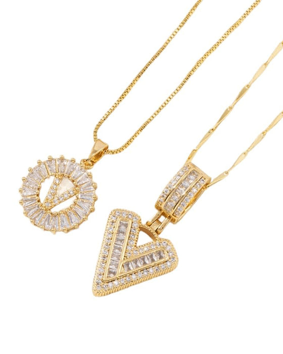 Halsband Initial Bokstav Hängsmycke 2 Förpackning