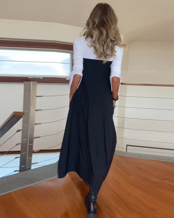 Fashionabla enfärgade kjol med dragkedja