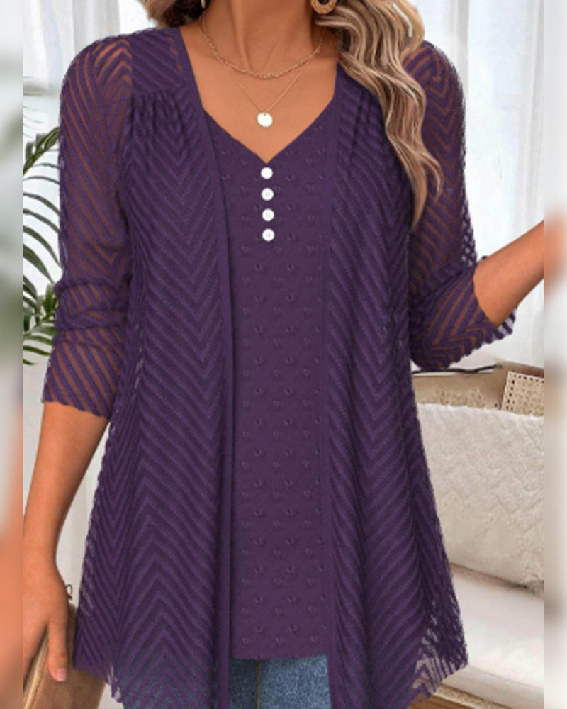 Topp 3d-Blomstertryck Tvådelat