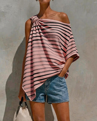 Blus Randig Enaxlad Twist Knut