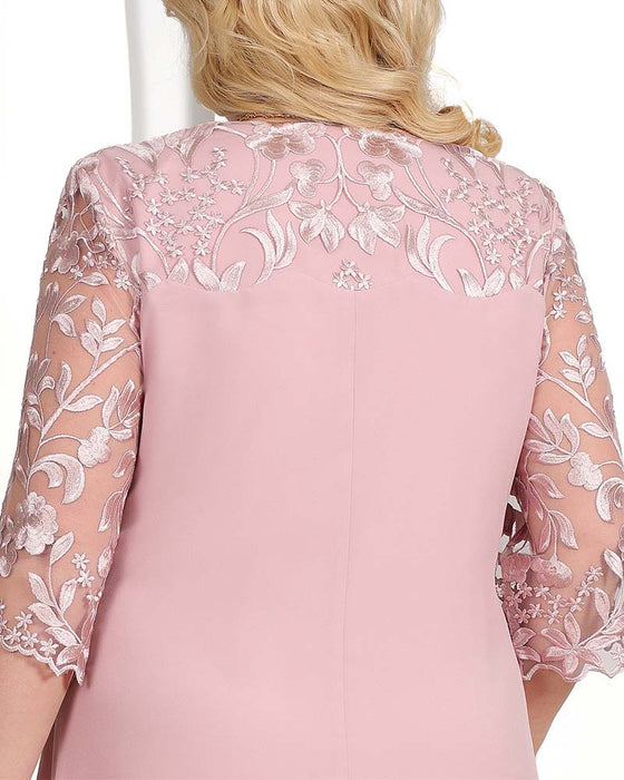 Klänning avslappnad lös broderad chiffong