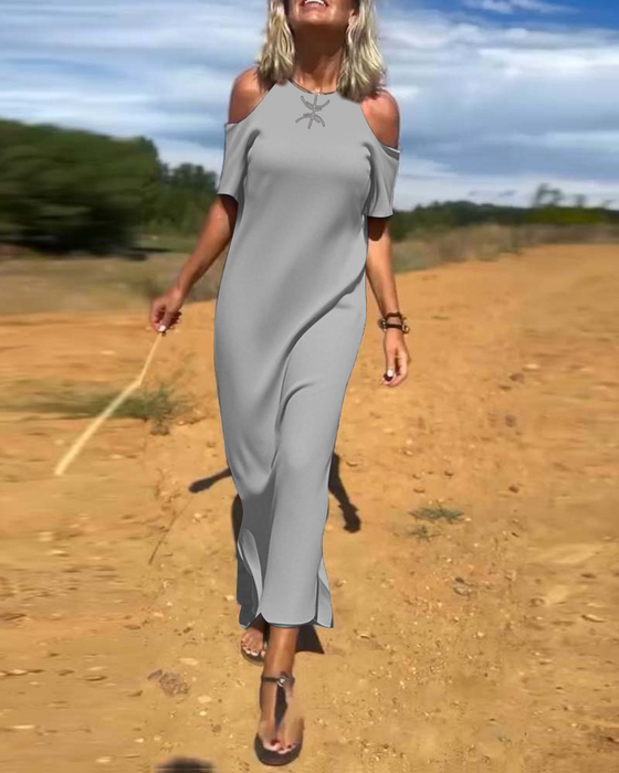 Klänning Fashion Avslappad Off-Shoulder Slim