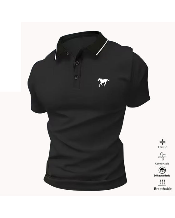 Herr T-shirt Med Krage, Kortärmad