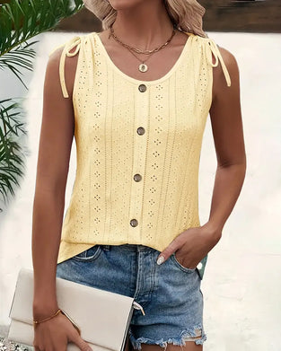 Linne Knytband Ihålig Ärmlös