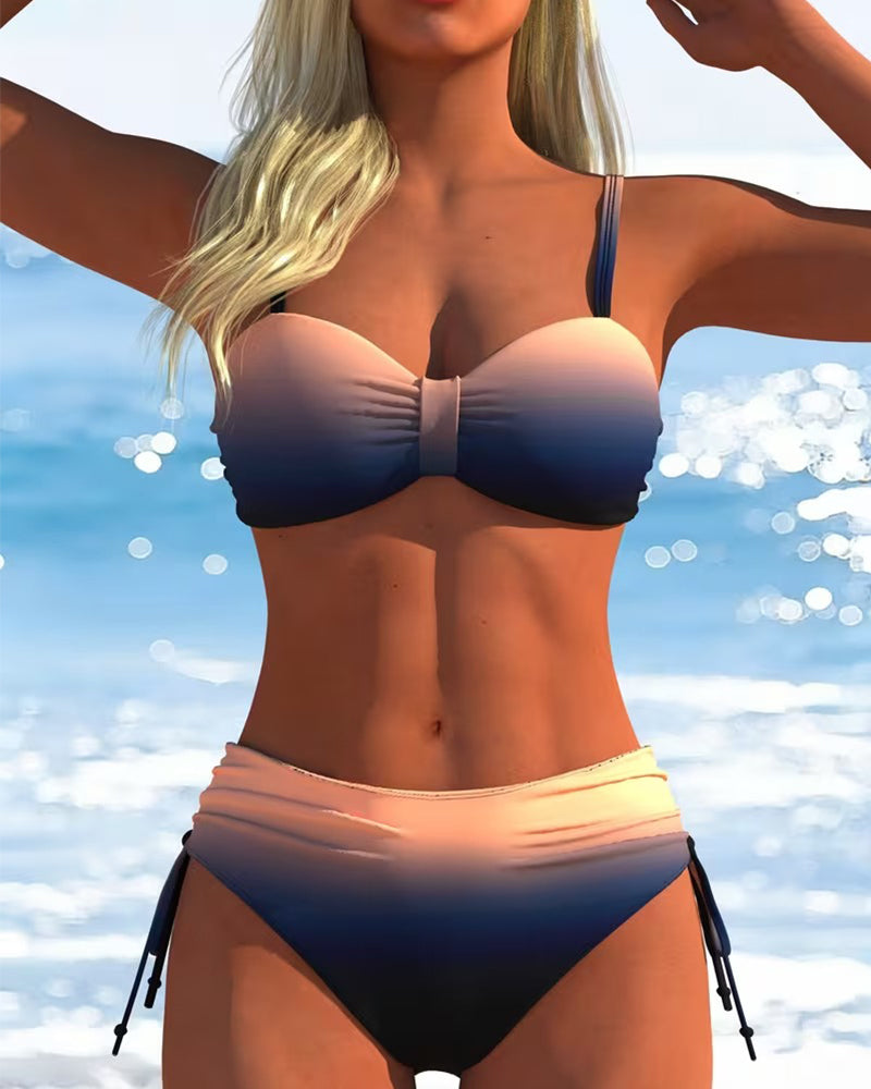 Bikini Gradient Mönster Dragsko Mode