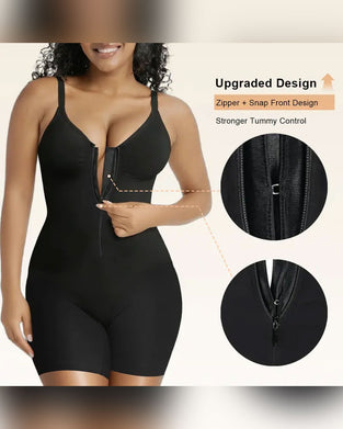 Shapewear för Kvinnor Magkontroll Bodysuit Dragkedja Komfort Ultra Stretchtyg