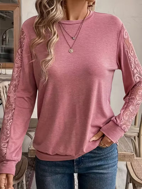 Topp Spets Sticksöm Modig Långärmad