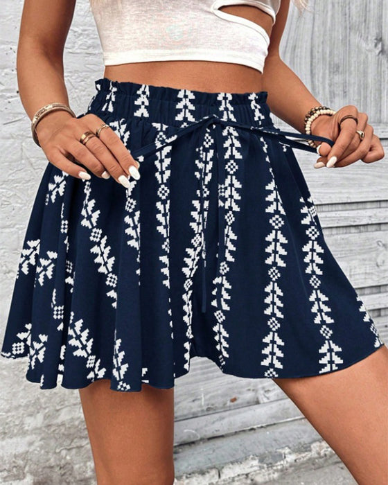 Shorts Print Dragsko Loose Fit Flare