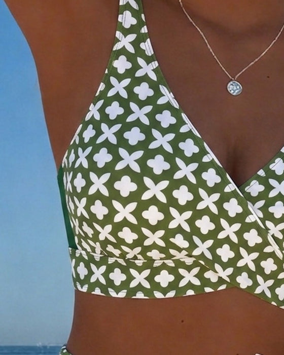 Bikini Fyra Blad Blomma Kors Omslag