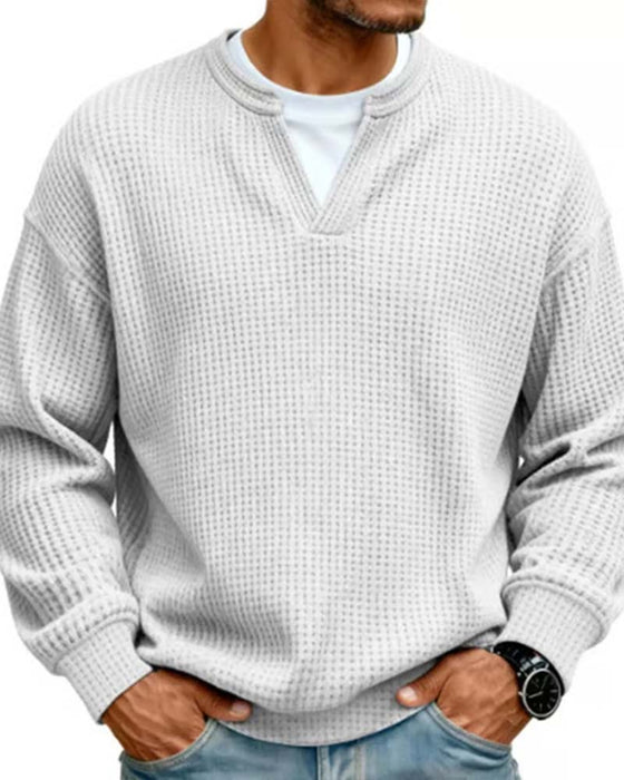 Sweatshirt Herr Runda Halsen Falsk Skiktad