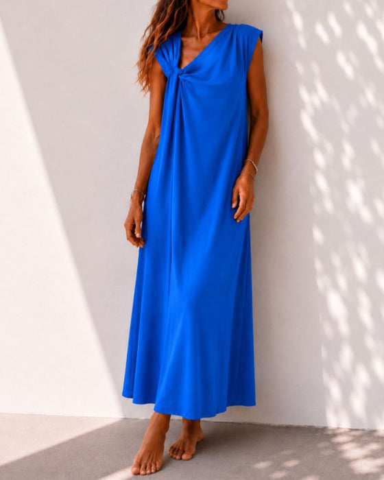 Klänning Asymmetrisk Hals Twist Elegant Maxi