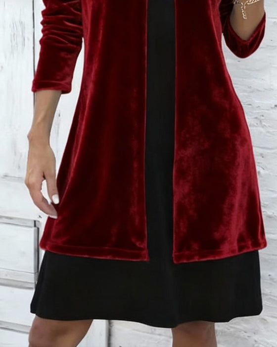 Sammetklänning I Fusktvådelad Stil