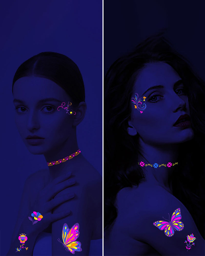 Fluorescerande Tatueringklistermärken