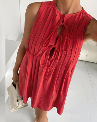 Klänning Ärmlös Remmar A-Linje Kort