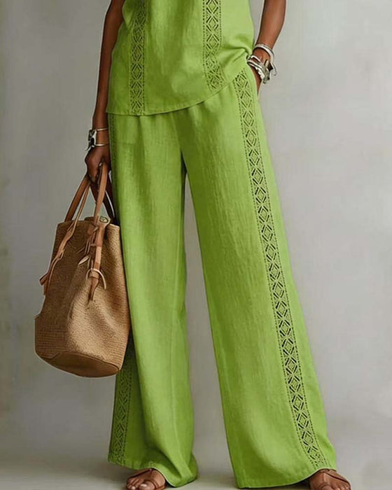 Tvådelad Set Hollow Out Halter