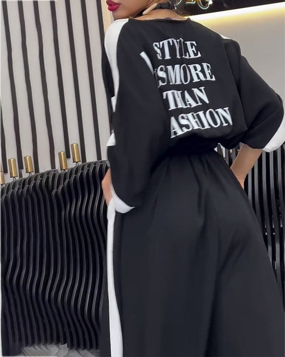 Kostym V-Ringad Oregelbunden Lösa Byxor