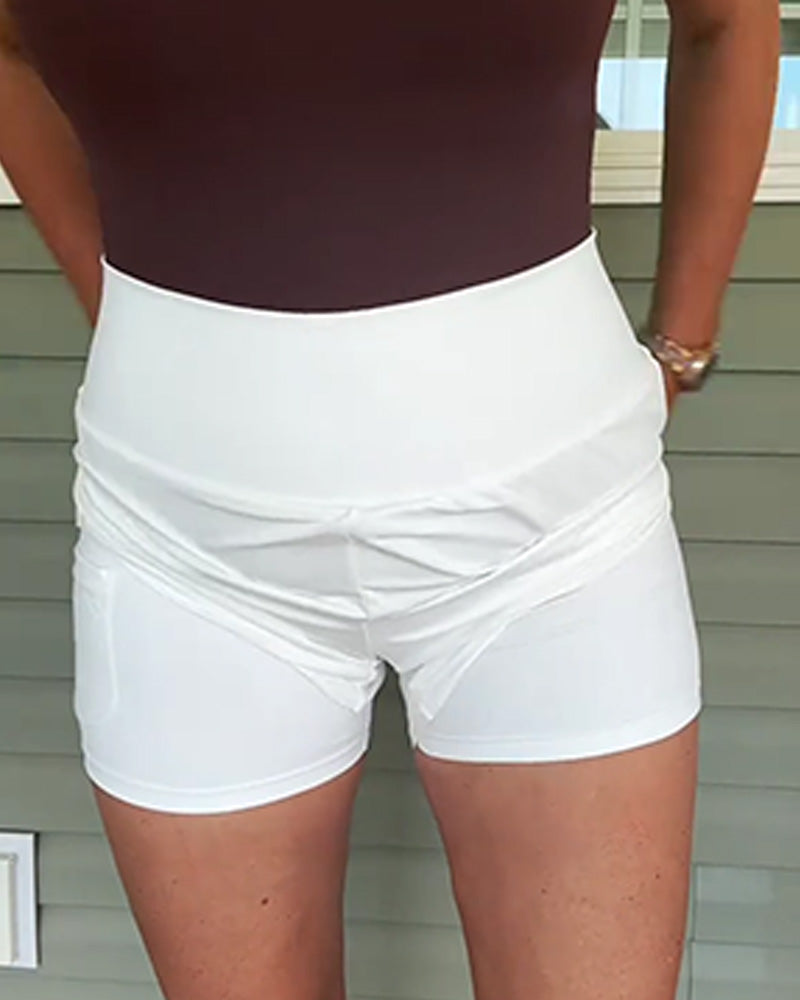 Shorts Hög Midja Anti-Exponering Dubbel Lager Sport