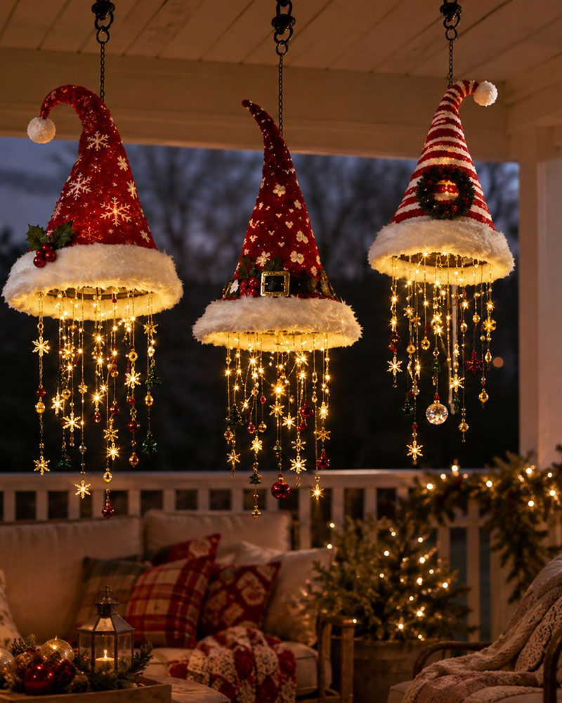 🎅 Upplyst Tomteluva Hängande Kronljus🎄