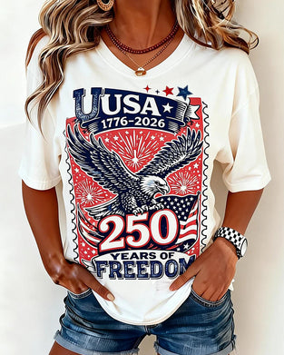 T-Tröja Crew Neck Eagle Print