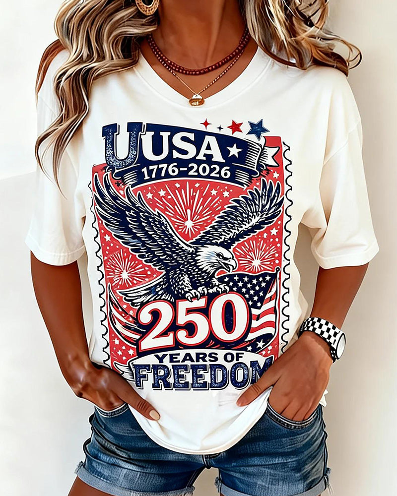 T-Tröja Crew Neck Eagle Print
