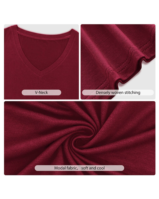 T-Shirt Oregelbunden V-Hals Casual