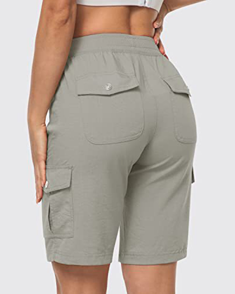 Kvinnors Shorts Snabbtorkande Cargoshorts Med Fickor