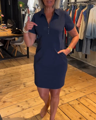 Klänning Krageblad Blixtlås