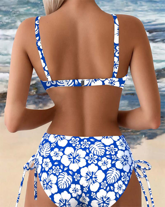 Baddräkt Sexig Blommig Bikini