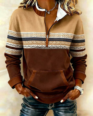 Tröja Med Ståkrage Och Färgblock