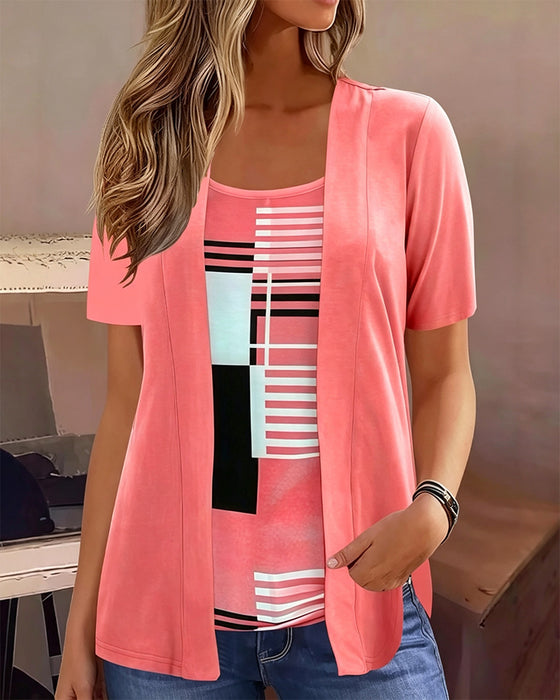 Blus Patchwork Falsk Tvådelad