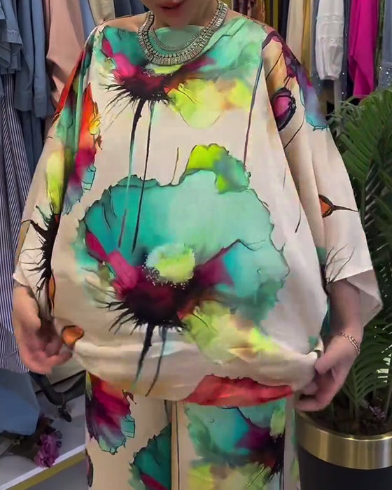 Lotustryckset med en axel och trekvartsärm