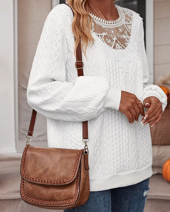 Elegant långärmad tröja i enfärgad